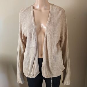 Vintage Roots linen knit cardigan sweater, women's small